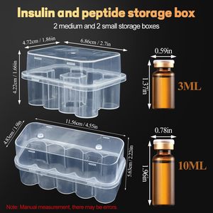Boîte de rangement en plastique transparent pour flacons de 3 ml, vente en gros, 10x3 ml, pour peptides - Product Image 2