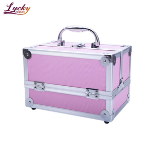 Customize Professional Beauty <strong>Case</strong> Waterproof Portable <strong>Aluminum</strong> <strong>Travel</strong> Cosmetic <strong>Case</strong> with Dual Opening Top Handle - Product Image 3