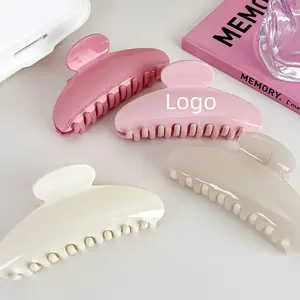 Qianjin CUSTOM LOGO 3000+ COLORS Mixed Color Cellulose Acetate Acrylic Large Size Hair Claws Clips For Women Girls