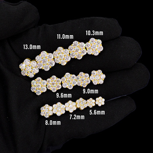 Boucles <span class=keywords><strong>d</strong></span>'Oreilles Puces Diamant « Éclat Floral » en Or Blanc S925, Moissanite de Laboratoire, Forme Fleur, Tendance Homme Femme, Bijoux en <span class=keywords><strong>Argent</strong></span> 925, Luxe - Product Image 2