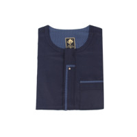 Nouvelle Tunique Émiratie Bleu Marine 2026 pour Hommes, Robe Arabe Musulmane, Kandura de Dubaï, Dishdasha, Vêtement Islamique, Ramadan, Aïd, Jubba, Qamis