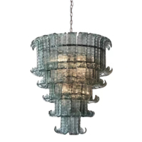 JYLIGHTING Lustre suspendu personnalisé sur mesure pour hôtel, style français vintage, en fer et verre, pour toute la maison