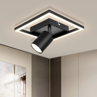 Spot de plafond GU10 personnalisable, design moderne et minimaliste, cadre noir, panneau lumineux 13W, spot 5W, 4000K, pour salon, chambre à coucher