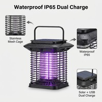 Groothandel Zonne-aangedreven Muggenlamp Buiten Waterdicht UV LED Insectenverjager 4000mAh Zonne-energie USB Dubbele Oplading Tuin OEM