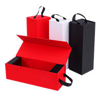   Boîte de rangement pour verres à vin imprimée à l'encre de soja, boîte à vin rigide pliable de luxe en carton avec couvercle magnétique