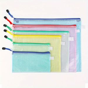 Bolsa de Malla con Cierre para Documentos de PVC, Tamaños A4/A5/A6, Impermeable, para Archivos, Material Escolar, Cosméticos, Almacenamiento de Cartas y Lápices - Product Image 1