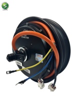 QSMOTOR 10 Inch Permanent Magnet Dual Hall High-Power Brushless DC Motor Matte Black Waterproof Electric Motorcycle 3000W IE4