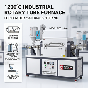 Four à vide industriel à haute résistance thermique, four à tubes horizontaux pour le traitement thermique des batteries au lithium-carbone - Product Image 1