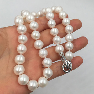 <span class=keywords><strong>Collana</strong></span> Girocollo di Perle d'Acqua Dolce Grado AA 9-11 MM, Lunghezza 14-24 Pollici <span class=keywords><strong>con</strong></span> Chiusura in Argento 925, Regalo per Donna, Bellezza Ispirata alla Natura - Product Image 2