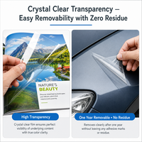 Rouleau de Vinyle Transparent Auto-Adhésif Amovible en Gros, Garantie 1 An Sans Résidu, Matériaux d'Impression pour Habillage de Voiture et Signalétique OEM