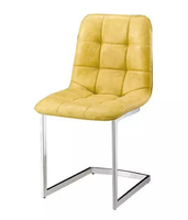 Chaise de salle à manger avec pieds en métal chromé design moderne en cuir synthétique durable pour restaurant, cuisine, maison, mobilier d'appartement