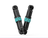 Câble d'alimentation étanche IP67/IP68 R2T R2T-P23MM 3 broches 10A PA66 avec coque arrière noire pour l'assemblage fil-fil de lampes de culture végétale