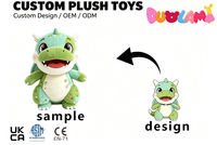 Peluche Dragon de la Forêt Verte, Adorable Jouet en Peluche Dinosaure de Dessin Animé avec Imprimé Végétal, Cadeau Surprise Quotidien pour Amis
