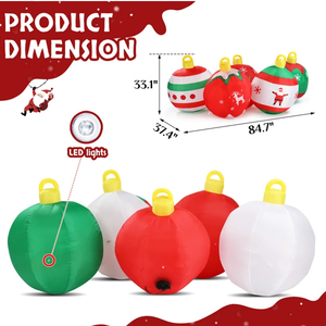 6.9 FT illuminate decorazioni per il cortile delle vacanze all'aperto di Natale gonfiabili cinque palle divertenti luci LED incorporate decorazioni per il prato anteriore