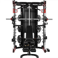 Meilleure vente chaude trois en un multi-fonctionnel Smith Trainer avec câble Crossover & Rack avec 80kg * 2 poids Stack XRN1001 Machine