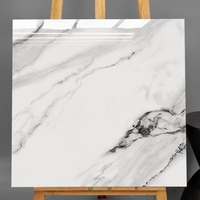 Carrelage de sol en porcelaine blanche naturelle Jazz, poli, pour villas de luxe, revêtement mural, carreaux d'intérieur, salle de bain, 600x600 800x800mm