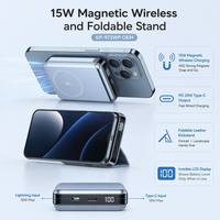 Slim PD20W Carga rápida 10000mAh 15W Carga inalámbrica Banco de energía magnético con pantalla LCD de pie plegable