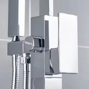 Robinet de baignoire cascade moderne sur pied en laiton massif avec <span class=keywords><strong>douchette</strong></span> <span class=keywords><strong>pour</strong></span> hôtel et villa - Product Image 3