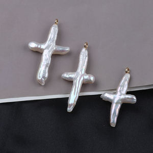 Joyería de Collar de Perlas Naturales Cultivadas de Gran Tamaño en Forma de Cruz al Por Mayor - Product Image 4