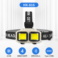 Lampe frontale LED YUHE mini portable, rechargeable USB, étanche IP33, réglable rouge/blanc, à intensité variable, avec détecteur de mouvement