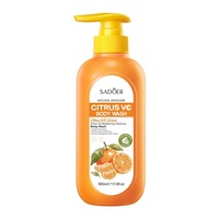 SADOER Gel Douche Éclaircissant Citrus VC 500ml - Nettoyage en Profondeur 3 Couches, Élimination de 97% de la Saleté, Éclat à la Niacinamide, pH 5.5-6.5