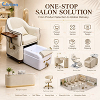Fauteuil de pédicure en cuir personnalisé pour salon de manucure professionnel avec bac à pédicure extractible