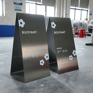 Buoyant A Frame Advertising <b>Board</b> Stainless Steel Floor Standing Sign Outdoor <b>Pavement</b> Store Front Sign <b>Board</b> - Product Image 1