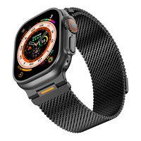 Bracelet magnétique en métal RYB Milanese Loop Tactical Mecha pour Apple Watch Ultra/2/3 Series 11/10/9/8/7/6/5/4 SE