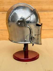 Casco de Armadura Medieval Histórico de Metal, Casco de Caballero de Acero Premium para Cosplay, Exhibición en Festivales y Coleccionistas - Product Image 4