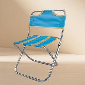 Chaise pliante en alliage d'aluminium, tabouret de jardin portable avec dossier, pour camping et pêche, 24x22.5x49cm - Product Image 2