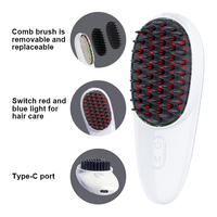 Brosse de massage du cuir chevelu électrique portable, rouge et bleue, à vibrations, peigne à cheveux, charge Type-C, détachable, antistatique, outil de soin du cuir chevelu, OEM