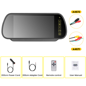 Monitor Espejo con Pantalla Táctil LCD a Color HD de 7'' Podofo con Conector <span class=keywords><strong>RCA</strong></span>/Aviación, Cámara de Visión Trasera, Control Remoto, ODM/OEM - Product Image 6