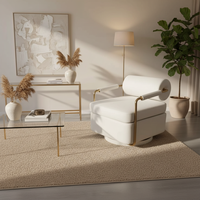 Fauteuil boule moderne modulaire en velours grande taille avec pieds en métal pour salon, bureau à domicile, canapé - Confort et style