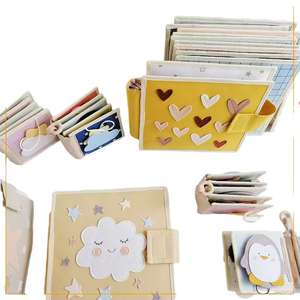 Livre d'activités sensorielles en tissu doux pour bébés et enfants, couverture en feutre éducative, jouet d'habillage silencieux - Product Image 1