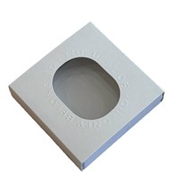 Boîte à bijoux haut de gamme avec logo personnalisé en relief, design carré évidé, finition mate, doublure en éponge, pour bagues, crèmes pour les yeux