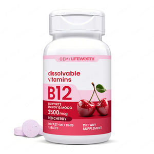 Tablet <span class=keywords><strong>Vitamin</strong></span> <span class=keywords><strong>B12</strong></span> Vegan Langsung dari Pabrik, Penjualan Panas Lifeworth, OEM ODM |   Energi & Pencernaan Dewasa Meningkatkan Imunitas Tidak untuk Bayi Baru Lahir - Product Image 1