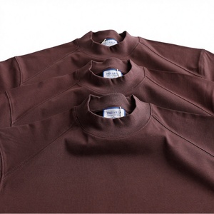 Camiseta Oversize de Algodón 100% con Logo Personalizado del Fabricante, 300GSM, Estilo Urbano, Hombro Caído, Manga Raglán, Cuello Mock - Product Image 3