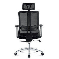Chaise design Foshan à dossier haut, chaise pivotante ergonomique noire, chaises de bureau modernes en maille