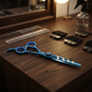 Blue-Zebra Rubber Handle Half Blade Right-Handed Cutting Scissor - Product Image 3