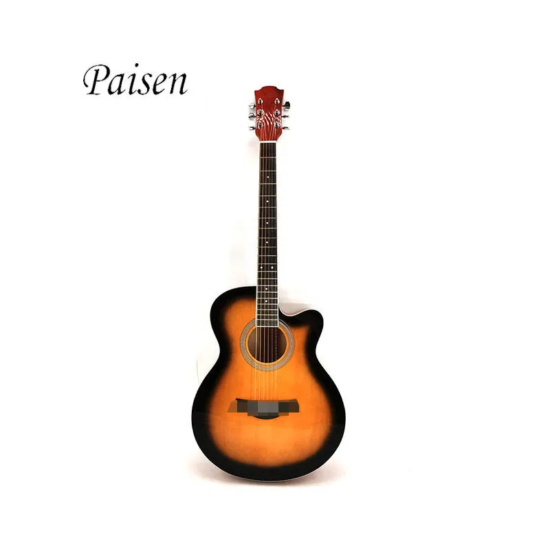 初心者のためのカスタマイズされたデザインのアコースティックギター工場卸売楽器バスウッドギター