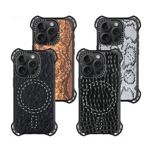 Funda de Cuero PU para iPhone 15 14 con Correa Magnética para la Muñeca y Logotipo, Funda de Cuero para Teléfono Móvil 14 Max, Funda para iPhone 15 Pro Max - Product Image 1