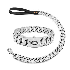 32mm langlebiger Cuban Chain-Halsband-Leinchen-Anhänger aus Edelstahl für Hunde schwerlastisches französisches Bull-Halsband-Leinenset - Product Image 4