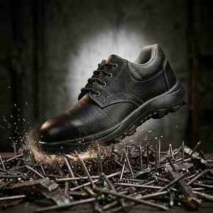 Zapatos de Seguridad de Cuero para Hombre de Calidad de Exportación, Suela de PU Cómoda para Largos Turnos Industriales, Disponibles en Grandes Cantidades - Product Image 1