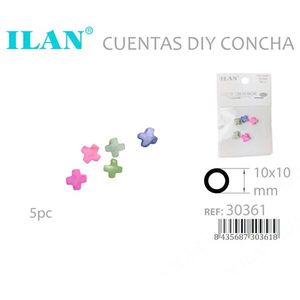 Perline a forma di croce Ilan 10x10 mm per fai da te, 5 pz - Product Image 3