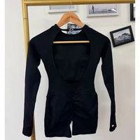 Jumpsuit Olahraga Wanita Model Terbaru 2026, Seamless, Tanpa Punggung, Lengan Panjang, Dapat Disesuaikan, untuk Yoga dan Fitness
