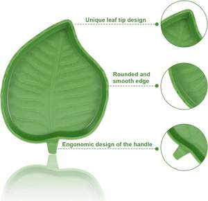 Kaplumbağa mısır yılan ve daha fazla içme/yemek için yaprak plastik sürüngen gıda ve su kasesi (yeşil kare) - Product Image 5