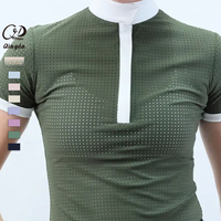 Meilleures ventes : Hauts de base de compétition équestre pour femmes, en maille respirante, séchage rapide, coupe ajustée, style Mock Show