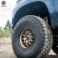 Jantes Beadlock DW Matte Bronze Hue à fourche fendue 17 18 20 21 22 pouces 6x135 forgées 6061-T6 compatibles avec les pick-up Chevy tout-terrain