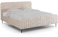 Cama Moderna Minimalista Inteligente con Tapicería de Terciopelo/Lino/Chenilla, Estructura Cromada, Acolchada, Cómoda, con Almacenamiento, Ecológica y Duradera
