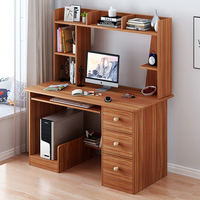 Bureau d'ordinateur avec tiroirs de rangement, table d'étude simple pour étudiants avec bibliothèque